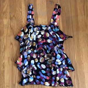 Multi color silk Anthropologie top